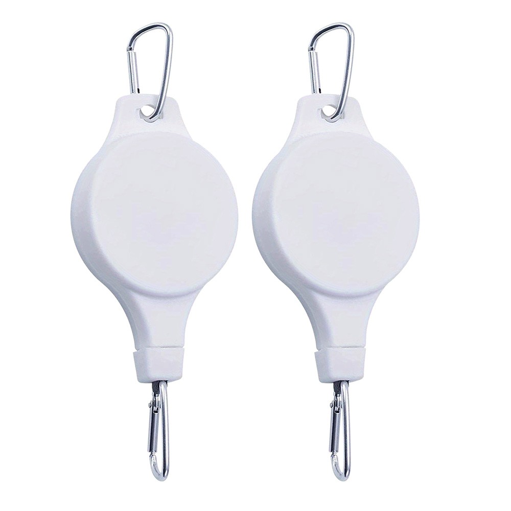 

2pcs Retractable Plant Hook Pulley Hanger, Pull Down Hanging Basket - White