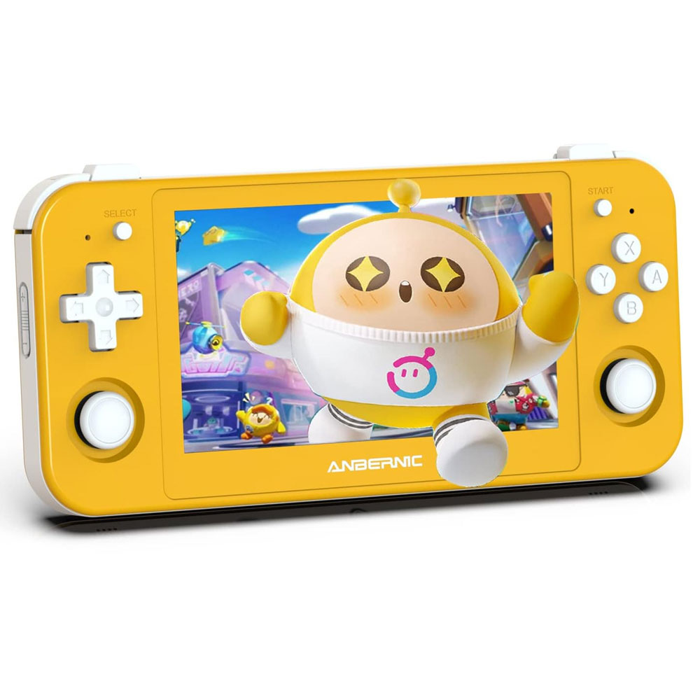 

ANBERNIC RG505 Android 12 Game Console, 4GB LPDDR4X, 128GB+128GB TF Card, 3154 games, Moonlight Streaming - Yellow