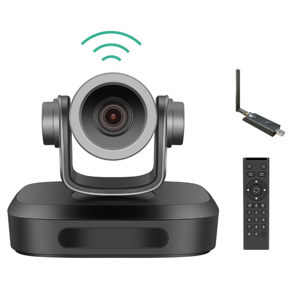 

GUCEE G07-18X 2.4G Wireless Video Conference PTZ Camera, 18X Optical Zoom, 1920*1080 Resolution, Auto Focus, 3D Digital Noise Reduction - EU Plug, Black