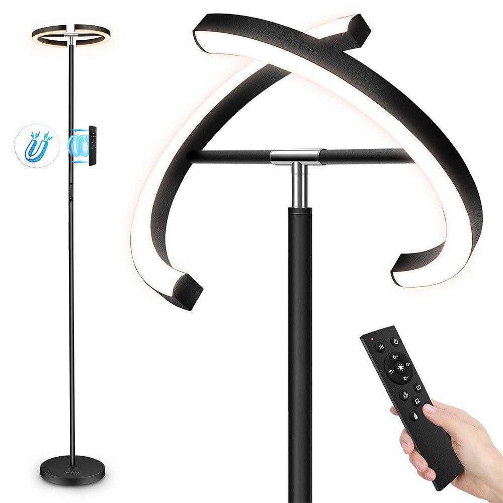

FIMEI Split Floor Lamp Modern lamp Rotatable Floor Lamp with Reading Light, 3000K-6000K 4 Color Temperature, Touch and Remote Control, Standing Lamp with Stepless Dimming(Black)