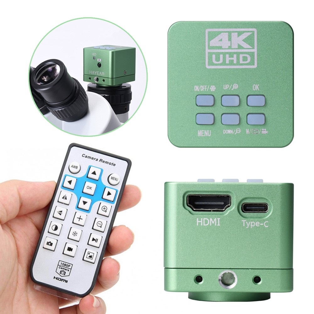 

HAYEAR 41MP Digital Microscope Camera, HDMI USB Port, Ultra HD 4K 2160P, Remote Control, Industrial Video Recorder - EU Plug