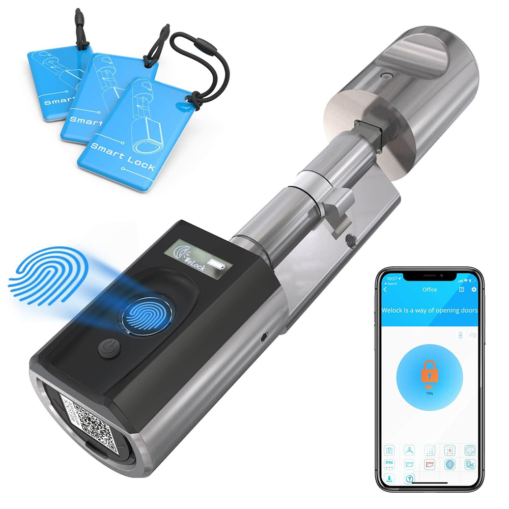 

WE.LOCK TouchEBL41 Fingerprint Smart Door Lock, RFID Card, 100 Fingerprint Capacity, App Control, IP65 Waterproof, Adjustable Length for 50-100mm Door
