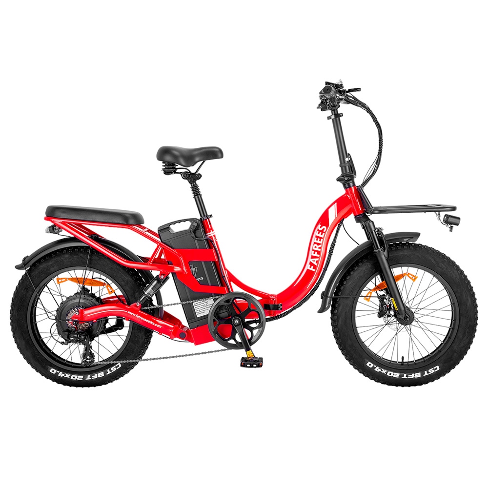 

F20 X-Max Electric Bike 20*4.0 inch Fat Tire 750W Brushless Motor 48V 30AH Battery 25km/h Default Max Speed 200km Max Range Shimano 7 Speed Gear Shift System Hydraulic Disc Brakes - Red