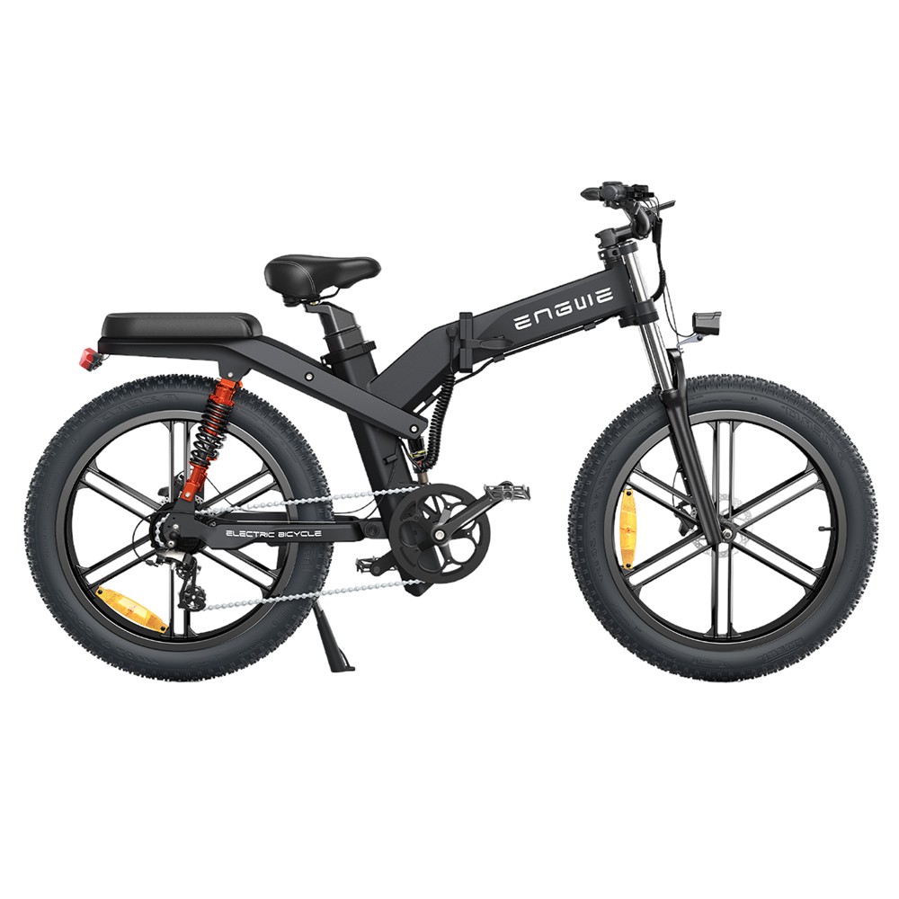 

ENGWE X26 Electric Bike 26*4.0 inch Fat Tires 50km/h Max Speed 48V 1000W Motor 19.2Ah&10Ah Dual Battery 100km Range 150kg Max Load Triple Suspension System Shimano 8-Speed Gear Dual Hydraulic Disc Brake for All-Terrain Roads Mountain E-Bike - Black