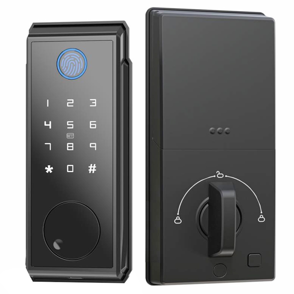 

Geekbes JD-D06 Smart Deadbolt Lock, Auto-Lock, Fingerprint Password IC Card WiFi Remote Unlocking, Black