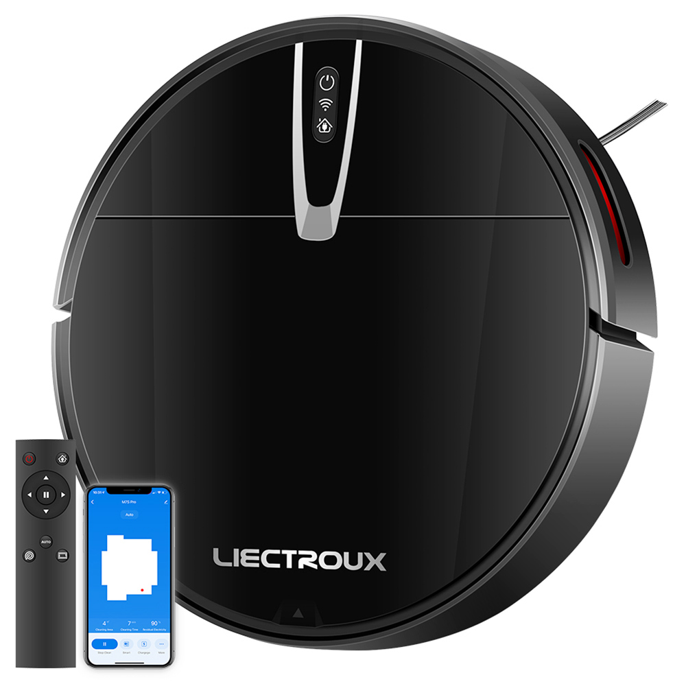 

Liectroux V3S Pro Robot Vacuum Cleaner, 4000Pa Suction, Dry Wet Mopping, 2D Map Navigation, with Memory, WiFi App Voice Control