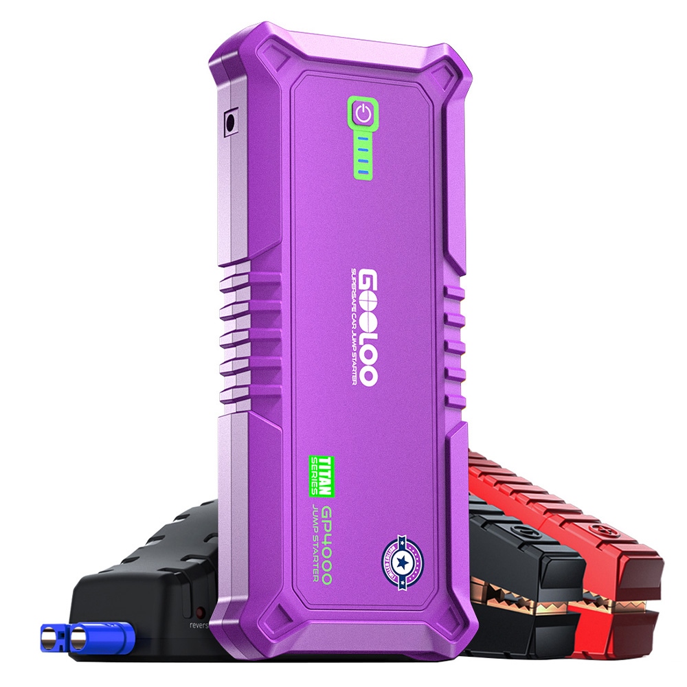 

GOOLOO GP4000 Jump Starter, 4000A Peak Car Starter, 12V Lithium Jump Box, Auto Battery Booster Pack, Portable 26800mAh Power Bank - Purple