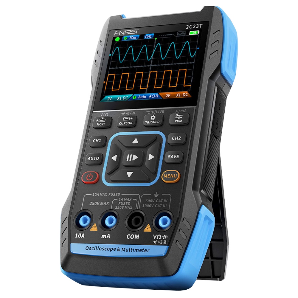 

FNIRSI 2C23T 3 in 1 Digital Oscilloscope Multimeter Signal Generator, 2 Channels, 10MHz Bandwidth, 50MSa/s Sampling Rate, 9999 Counts