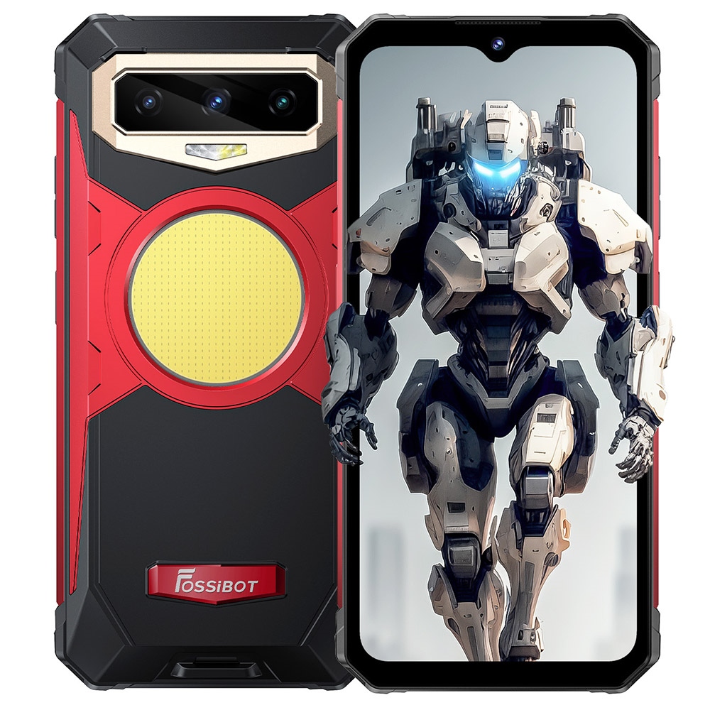 

FOSSiBOT F102 Unlocked Rugged Smartphone 2023, 12GB+256GB, 32MP Front Camera+108MP Rear Camera, 16500mAh, Android 13.0, 6.58-inch FHD+ Screen, 3W Camping Lights, NFC GPS, EU Version - Red