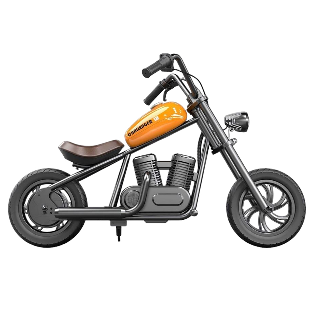 

HYPER GOGO Challenger 12 Basic Edition Electric Chopper Motorcycle for Kids 24V 5.2Ah 160W with 12'x3' Tires, 12KM Top Range - Orange