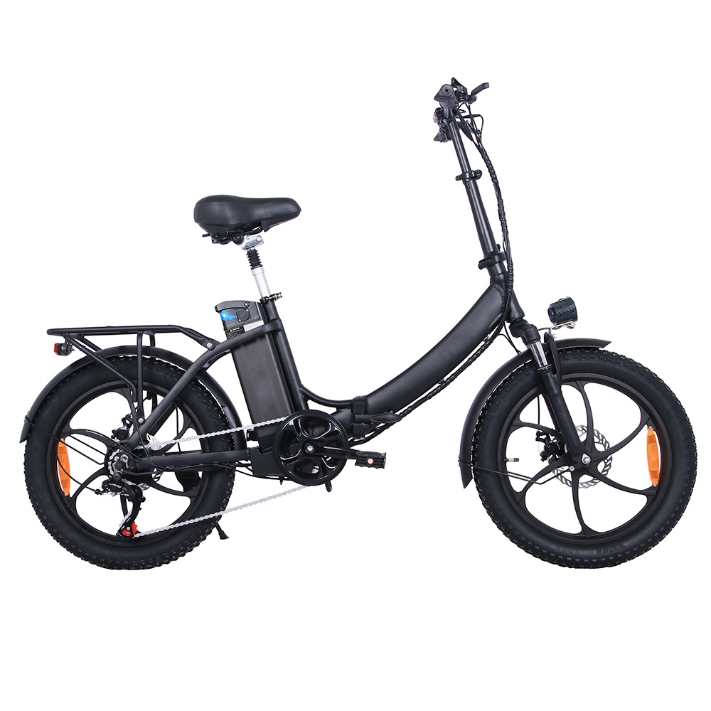 

OT16 Electric Bike 20*3.0 inch Tires, 350W Motor 48V 15Ah Battery 25km/h Max Speed Disc Brakes - Black