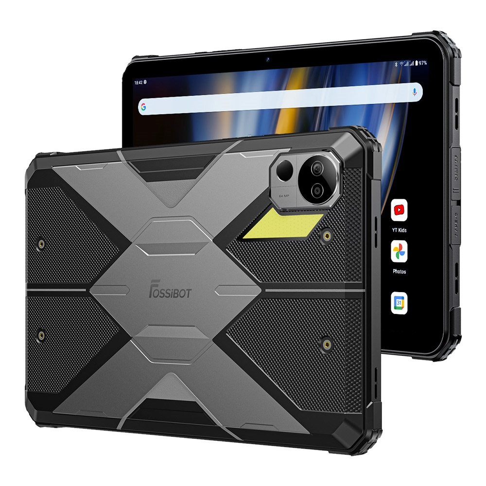 

FOSSiBOT DT2 Rugged Tablet, Android 13, 4G Dual SIM, 10.4'' 1200x2000 IPS Display, MTK Helio G99 Octa Core 2.0GHz, 12GB RAM 256GB ROM, WiFi6 Bluetooth5.0, 64MP+32MP Camera, 22000mAh 66W Fast Charge, LED Flasher, Water/Dust/Shock-proof, Face ID - Grey
