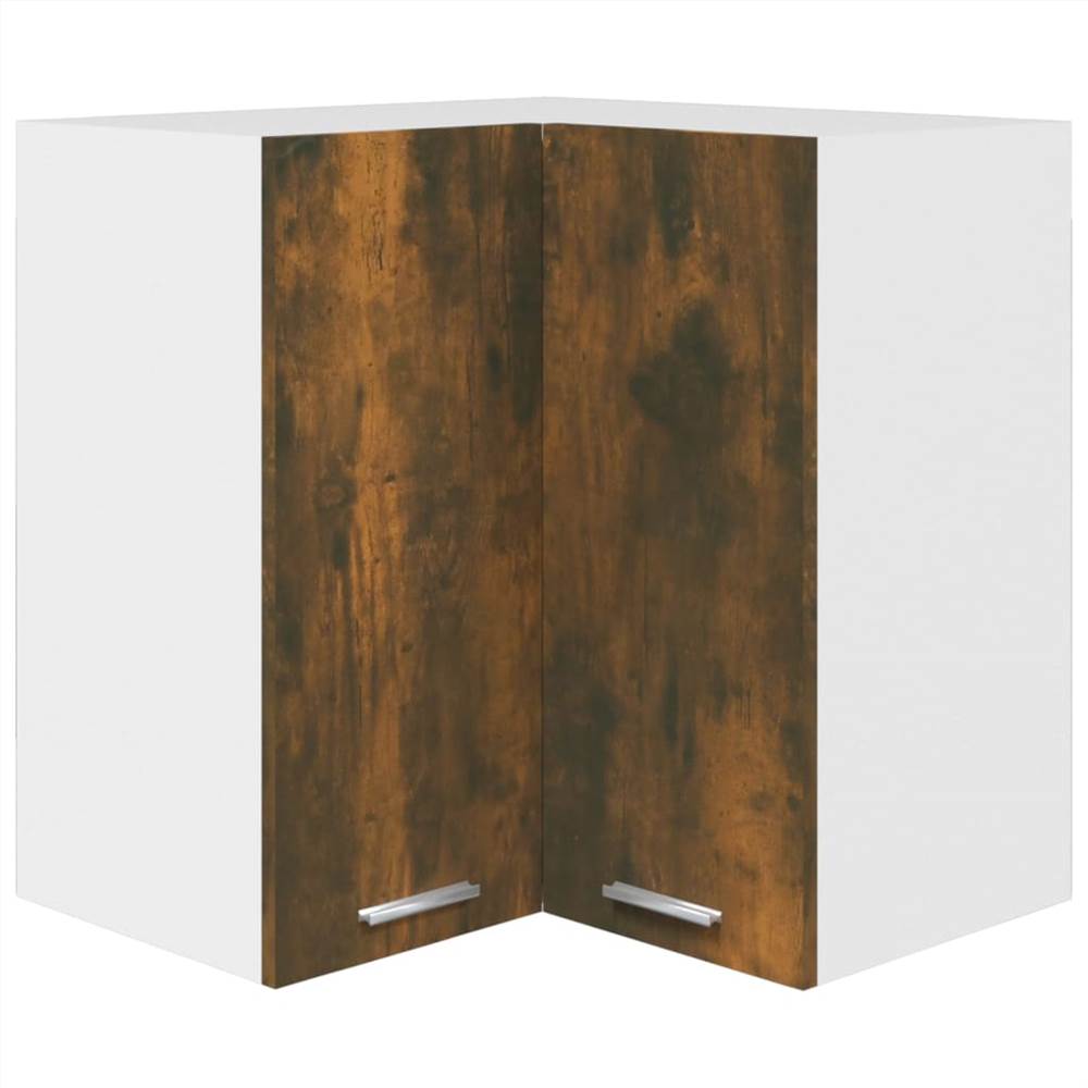 Hanging Corner Cabinet Smoked Oak 57x57x60 cm Engineered Wood