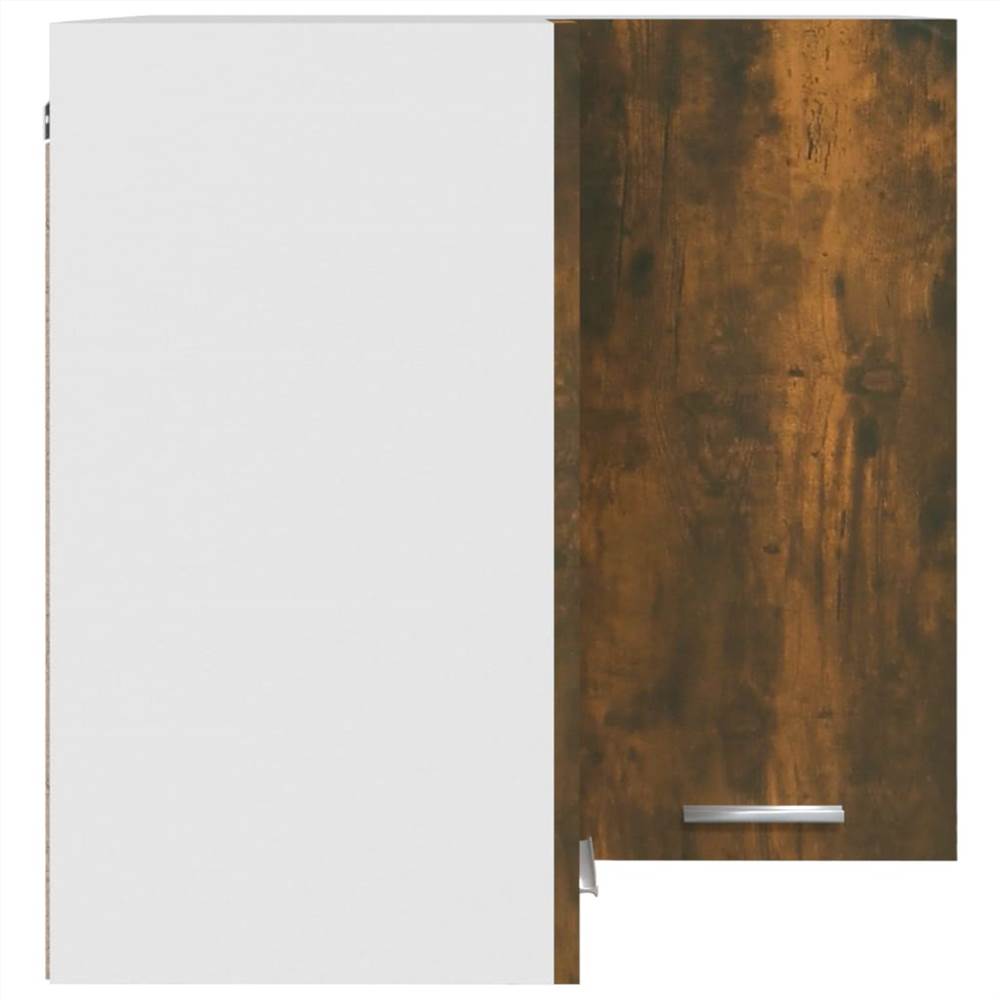 Hanging Corner Cabinet Smoked Oak 57x57x60 cm Engineered Wood