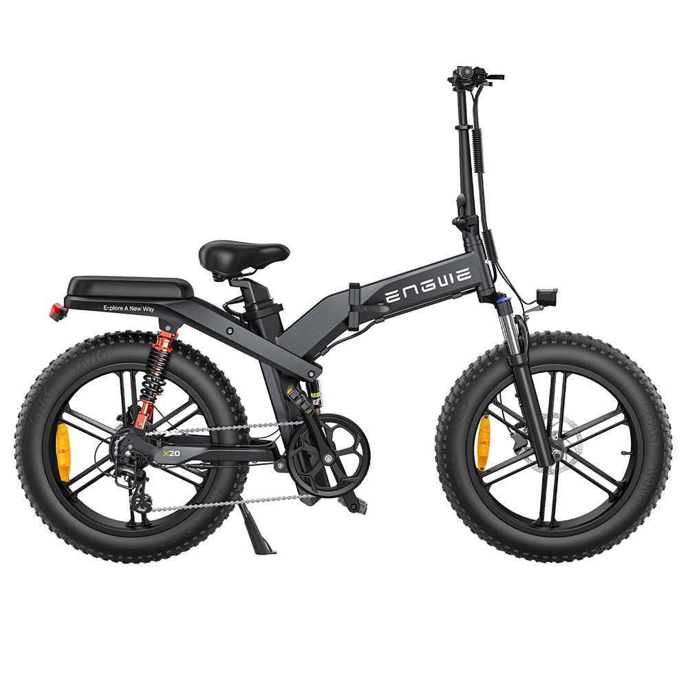 

ENGWE X20 SE Foldable Electric Bike, 20*4.0'' Fat Tires 750W Motor 48V 14.4Ah Battery for 100km Range 25km/h Max Speed Dual Hydraulic Brake Shimano 8-speed Gear - Black