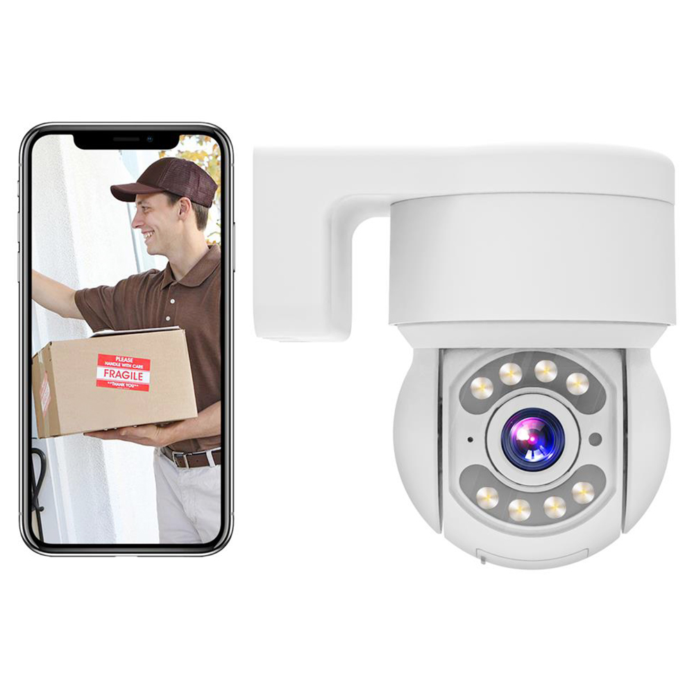 

TALLPOWER C48 Outdoor WiFi Camera, HD 2K 4MP, Night Vision, 360° Pan Tilt, Motion Detection, IP65 Waterproof, 2-Way Audio, Tuya/Smart Life App - 1Pc White