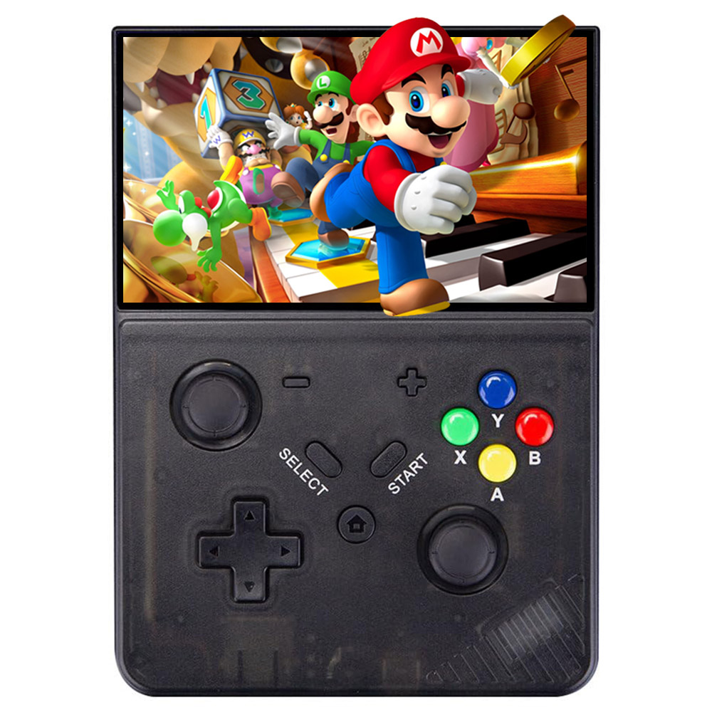 

M18 R43 Pro Handheld Game Console, 4.3-inch LCD Screen, Emelec 4.3 OS, 1GB RAM 4GB Storage 128GB TF Card, Supports 25 Simulator, 30500 Games Preinstalled, 4000mAh Battery - Transparent Black
