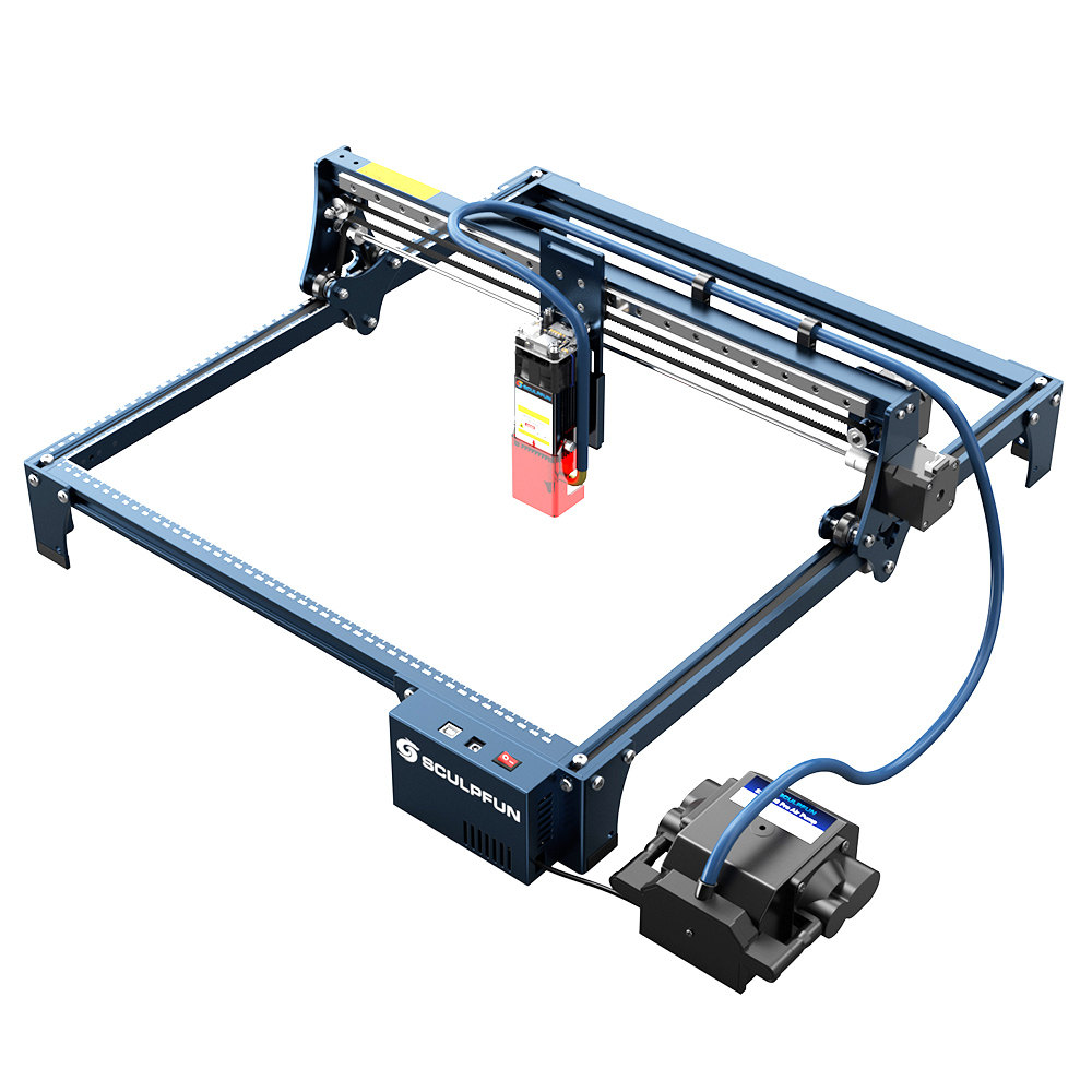 

SCULPFUN S30 5W Laser Engraver Cutter, Automatic Air-assist, 0.06*0.06mm Laser Focus, Replaceable Lens, 32-bit Motherboard, Engraving Size 410*400mm, Expandable to 935*905mm