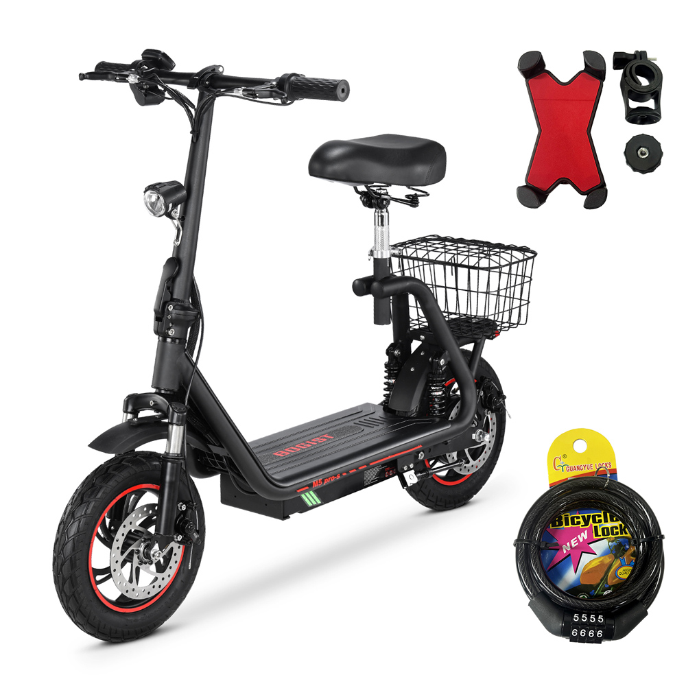 

2024 New Edition BOGIST M5 Pro-S Electric Scooter with Seat, 500W Motor, 12 Inch Pneumatic Tire, 48V 13Ah Battery, 48km/h Max Speed, 35km Max Range, Disc Brake, for urban commuting and travel - Black