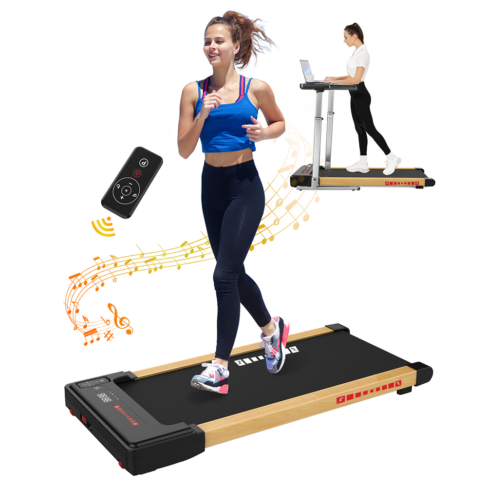 

KRD Q20 2 in 1 Under Desk Treadmill, 265lbs Max Weight Capacity, 2.25HP Powerful Motor, 0.5-4MPH Speed Range, <45b Low Noise, LED Display, Remote Control, 4 Shock Absorbers, 8-layer Running Belt, 12 Pre-Set Programs