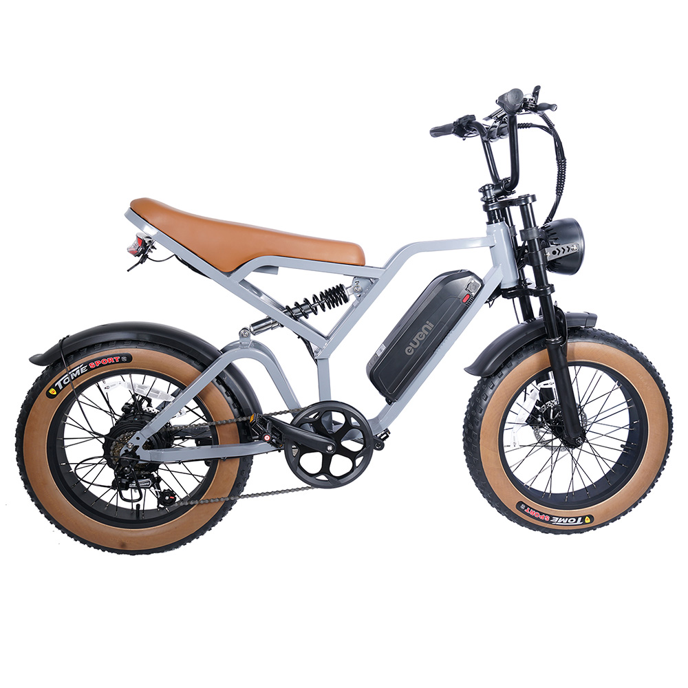 

EUENI FXH009 Pro Electric Bike 20x4.0 inch Fat Tire 750W Motor 48V 15Ah Battery 45km/h Max Speed up to 96km Assist Range Shimano 7-speed Gear Double Damping System - Grey