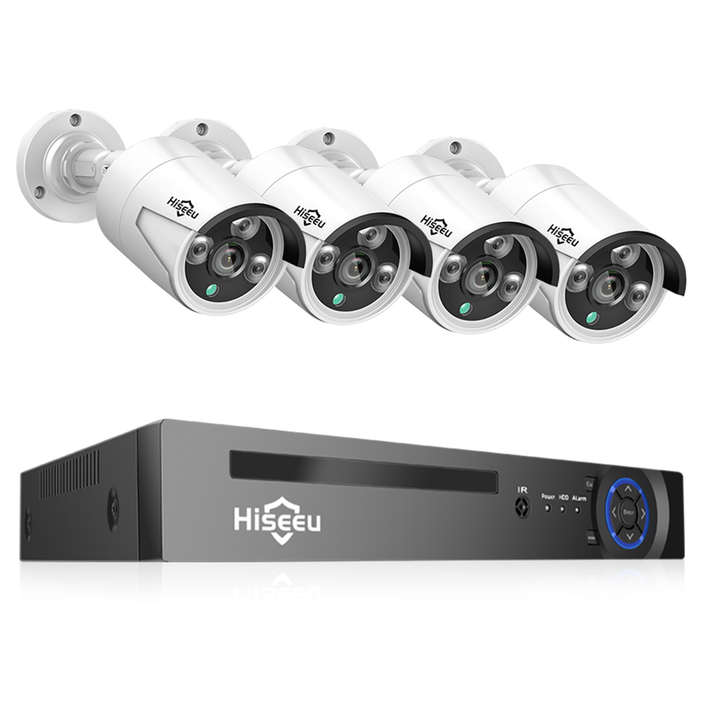 

Hiseeu 5MP POE Security Camera System, 8CH H.265 Network Video Recorder, AI Human Detection, HD Night Vision, IP66 Waterproof, No HDD