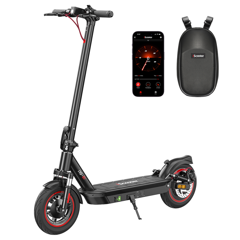 

iScooter i10 Electric Scooter, 650W Motor, 36V 15Ah, 10-inch Pneumatic Tire, 40km/h Max Speed, 45km Max Range, ‎Front and Rear Suspension, Electronic Brake & Disc Brake