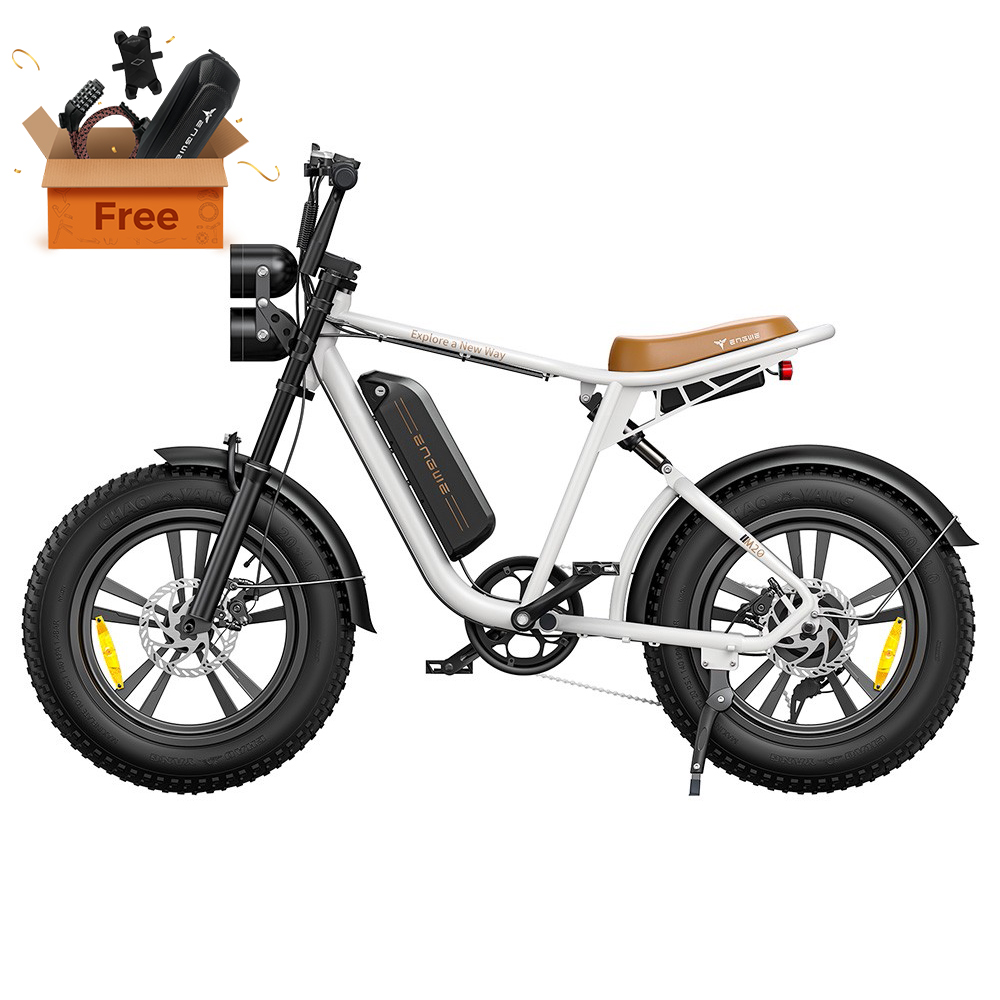 ENGWE M20 Electric Bike 20*4.0'' Fat Tires 750W Brushless Motor 45Km/h Max Speed 48V 13Ah Battery 75KM Range Double Disc Brake Shimano 7-Speed Gears Dual Shock Systems - White
ENGWE M20 Electric Bike 20*4.0'' Fat Tires 750W Brushless Motor 45Km/h Max Speed 48V 13Ah Battery 75KM Range Double Disc Brake Shimano 7-Speed Gears Dual Shock Systems - White
