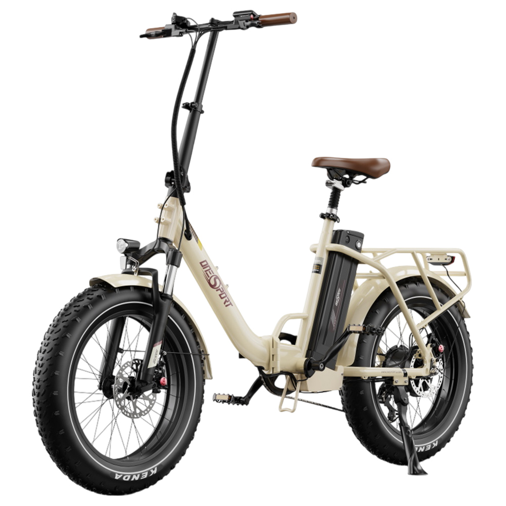 ONESPORT OT16 Max Electric Bike, 500W Motor, 48V 18Ah Battery, 20*4.0 inch Tires, 25km/h Max Speed, 120km Range, Hydraulic Disc Brakes, Front Suspension Fork, Shimano 7-speed - Beige
ONESPORT OT16 Max Electric Bike, 500W Motor, 48V 18Ah Battery, 20*4.0 inch Tires, 25km/h Max Speed, 120km Range, Hydraulic Disc Brakes, Front Suspension Fork, Shimano 7-speed - Beige