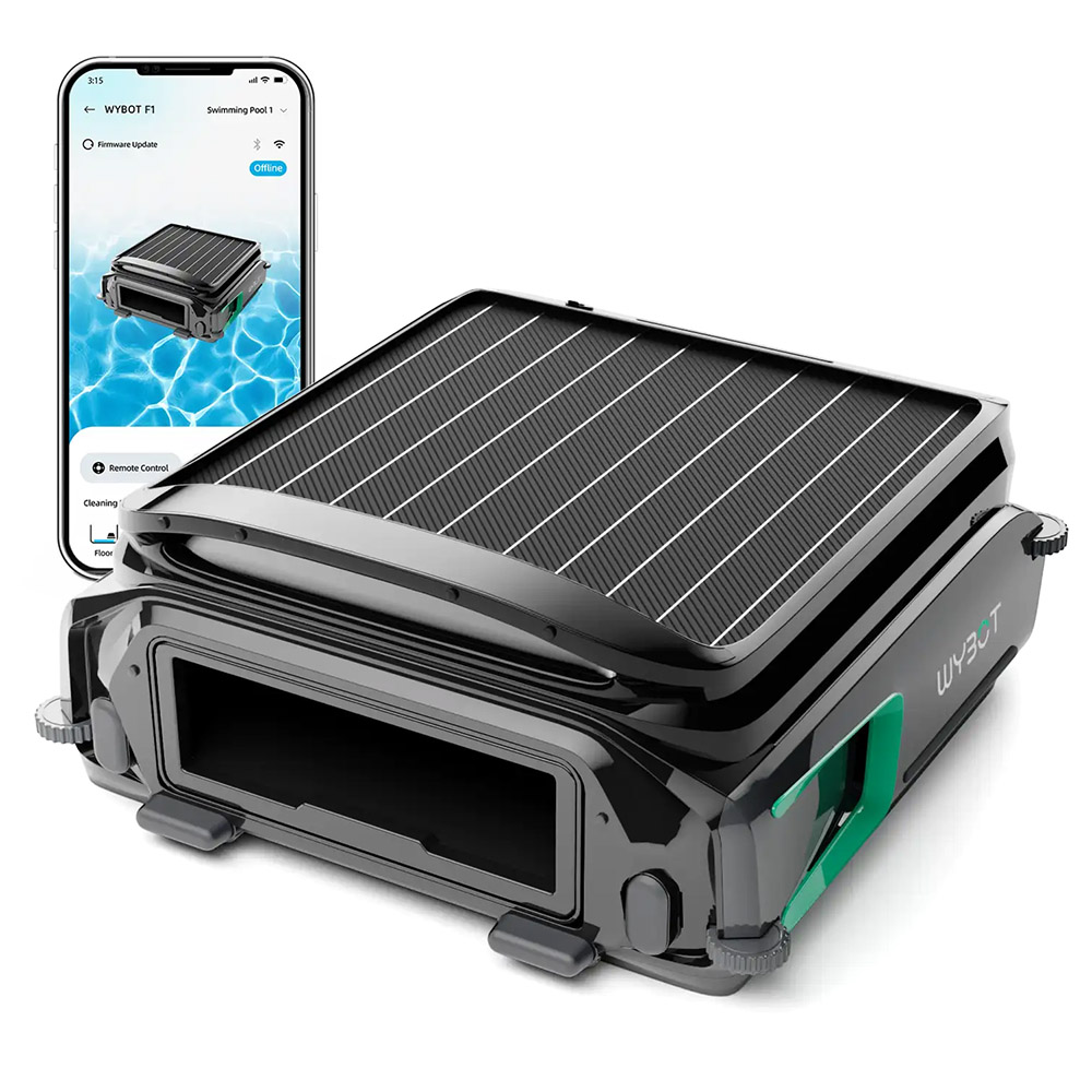 WYBOT F1 Solar Pool Skimmer Robot, 8H Runtime, App Control, Smart Obstacle Avoidance, Anti-Tangle/Leak/Strand, Edge Cleaning, Black
WYBOT F1 Solar Pool Skimmer Robot, 8H Runtime, App Control, Smart Obstacle Avoidance, Anti-Tangle/Leak/Strand, Edge Cleaning, Black