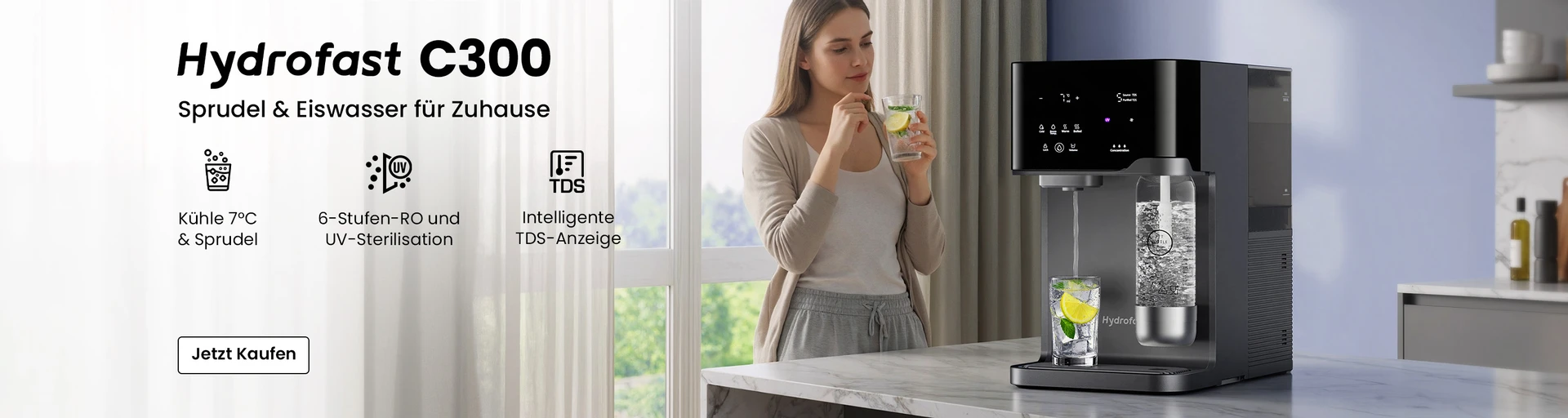 Hydrofast C300 Sprudel & Eiswasser für Zuhause