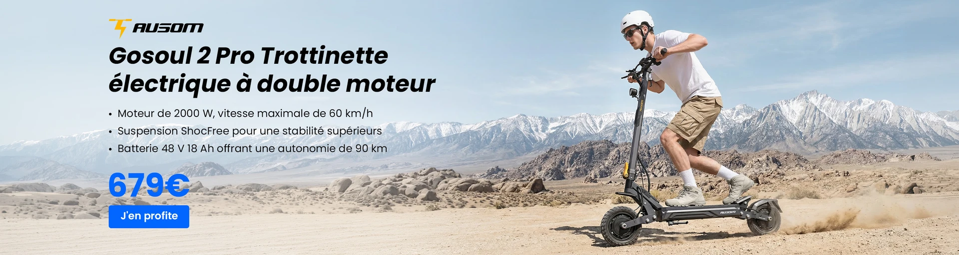 Ausom Gosoul 2 Pro Trottinette électrique à double moteur