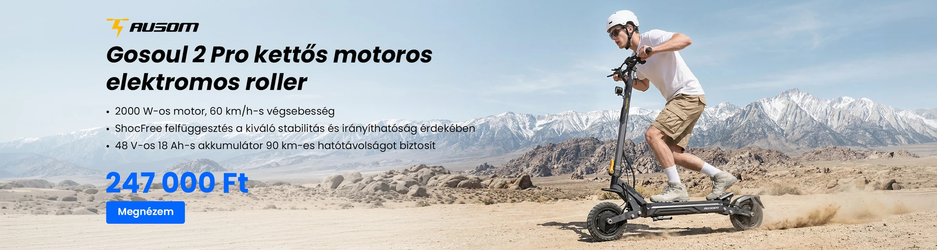 Ausom Gosoul 2 Pro kettős motoros elektromos roller