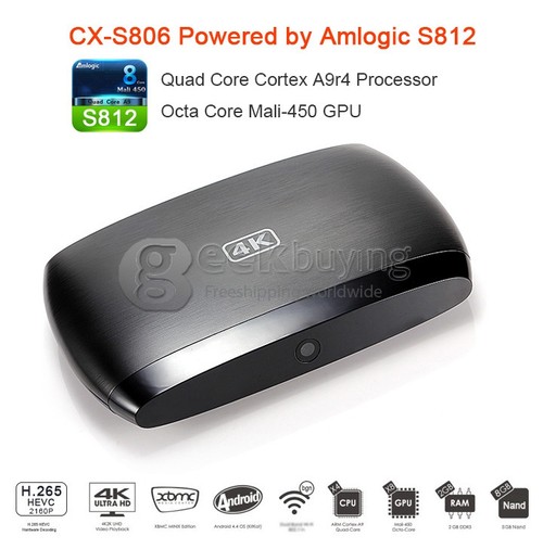 CX-S806 Amlogic S812 Quad Core 2.0GHz Android 4.4 TV BOX H