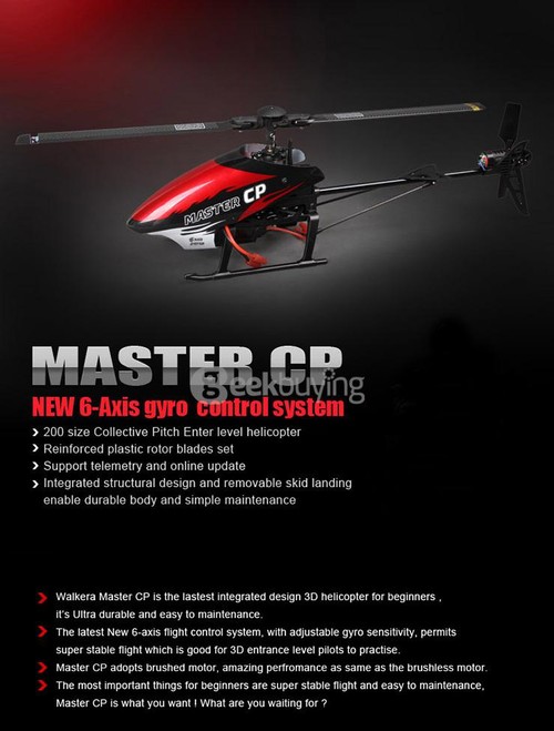 Walkera Master CP Flybarless RC Helicopter 6CH 6Axis Gyro