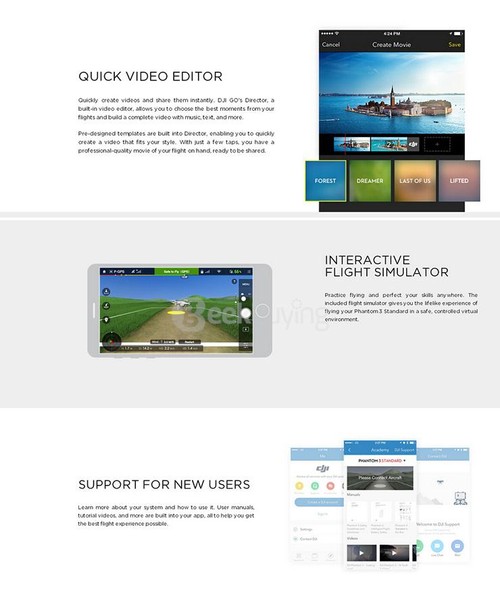 DJI Phantom Standard FPV Quadcopter 12MP Camera Shoots Video