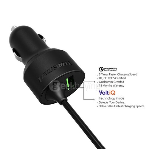 Tronsmart Quick Charge 2.0 2PFC Car Charger VoltIQ Tech  For OnePlus 2 MacBook