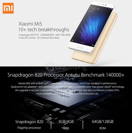 【Android15】Xiaomi Mi 5 SIMフリー Xiaomi Mi5 5.15inch FHD Android 6.0 Type-C 3GB 64GB 4G LTE