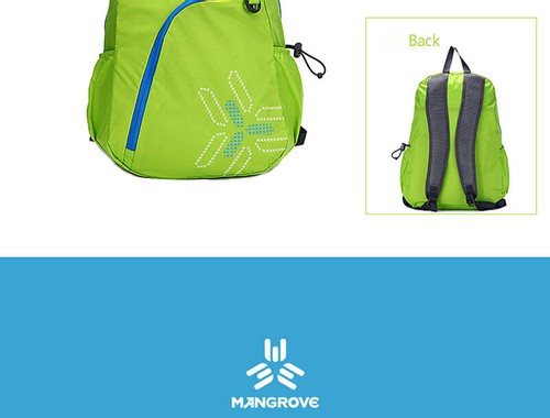 Mangrove 15L Ultra Light Foldable Water Resistant Travel Backpack Outdoor Bag - Green