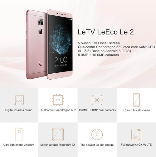 LeTV LeEco Le 2 X520 3GB 32GB Octa Core Smartphone - Rose Gold