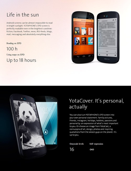 【タリル】Yotaphone2 YD206 YotaPhone 2 YD206 2GB 32GB Dual Screen Smartphone - Black