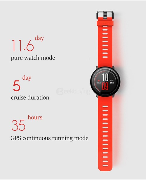 [HK Stock](English Version) Xiaomi HUAMI AMAZFIT Pace Smart Sports Watch Bluetooth 4.0 WiFi Dual Core 1.2GHz 512MB RAM 4GB ROM GPS Heart Rate Monitor Info Push - Black