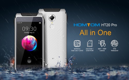 HOMTOM HT20 Pro 3GB 32GB Rugged Phone - Black