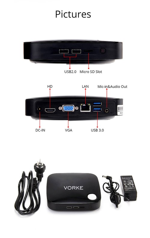 VORKE V1 ミニPC 2台セット　Windows10 VORKE V1 PLUS 4K Mini DIY UPGRADES:, SSD & 2.5