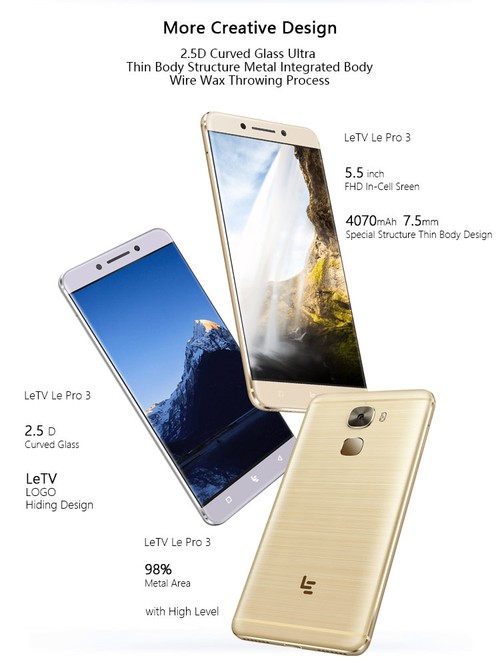 LeEco LeTV Le Pro 3 Elite X722 4GB 32GB Smartphone Gold