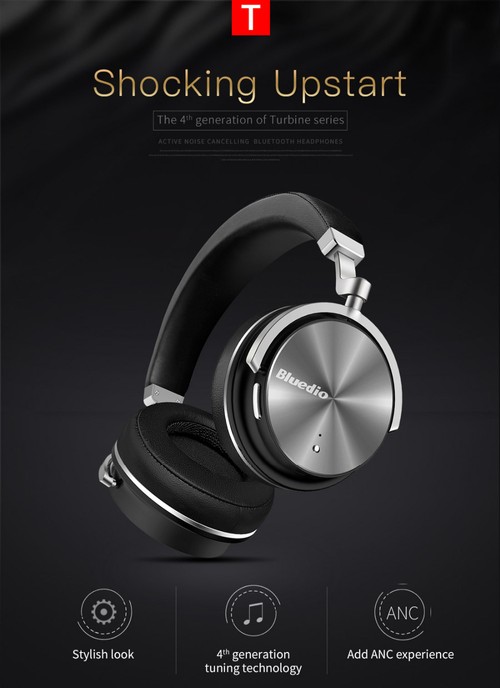 Bluedio T4 Wireless Bluetooth Headphone with Mic Black