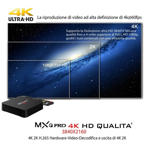 MXQ PRO+ Android Amlogic S905X 4K TV BOX 2GB/16GB Black