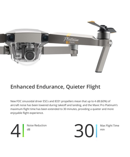 DJI Mavic Pro Platinum Foldable Drone RTF Fly More Combo