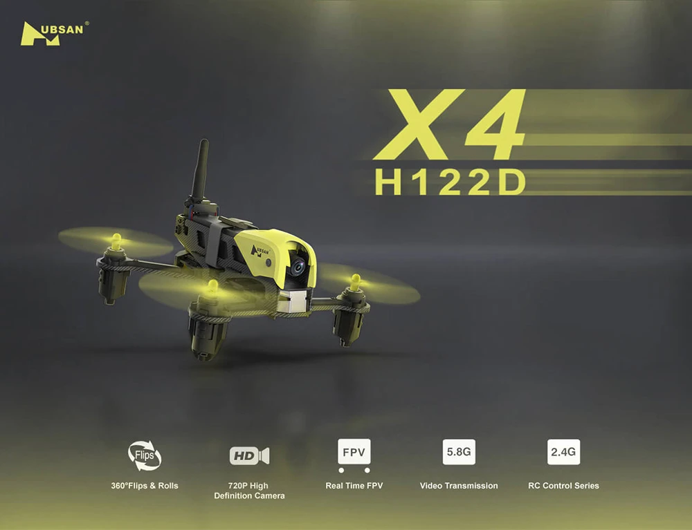 Hubsan H122D X4 Storm 5.8G FPV Drone Balap Mikro dengan Kamera 720P HV002 Kacamata RTF - Edisi Kacamata