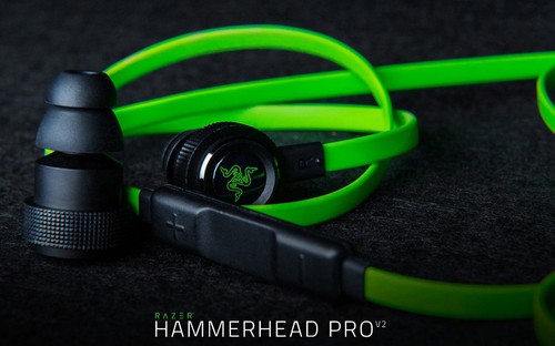 Razer Hammerhead Pro V2 Headphones Black and Green